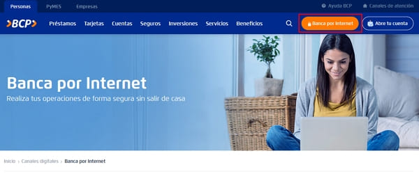 página oficial del Banco de Crédito del Perú 